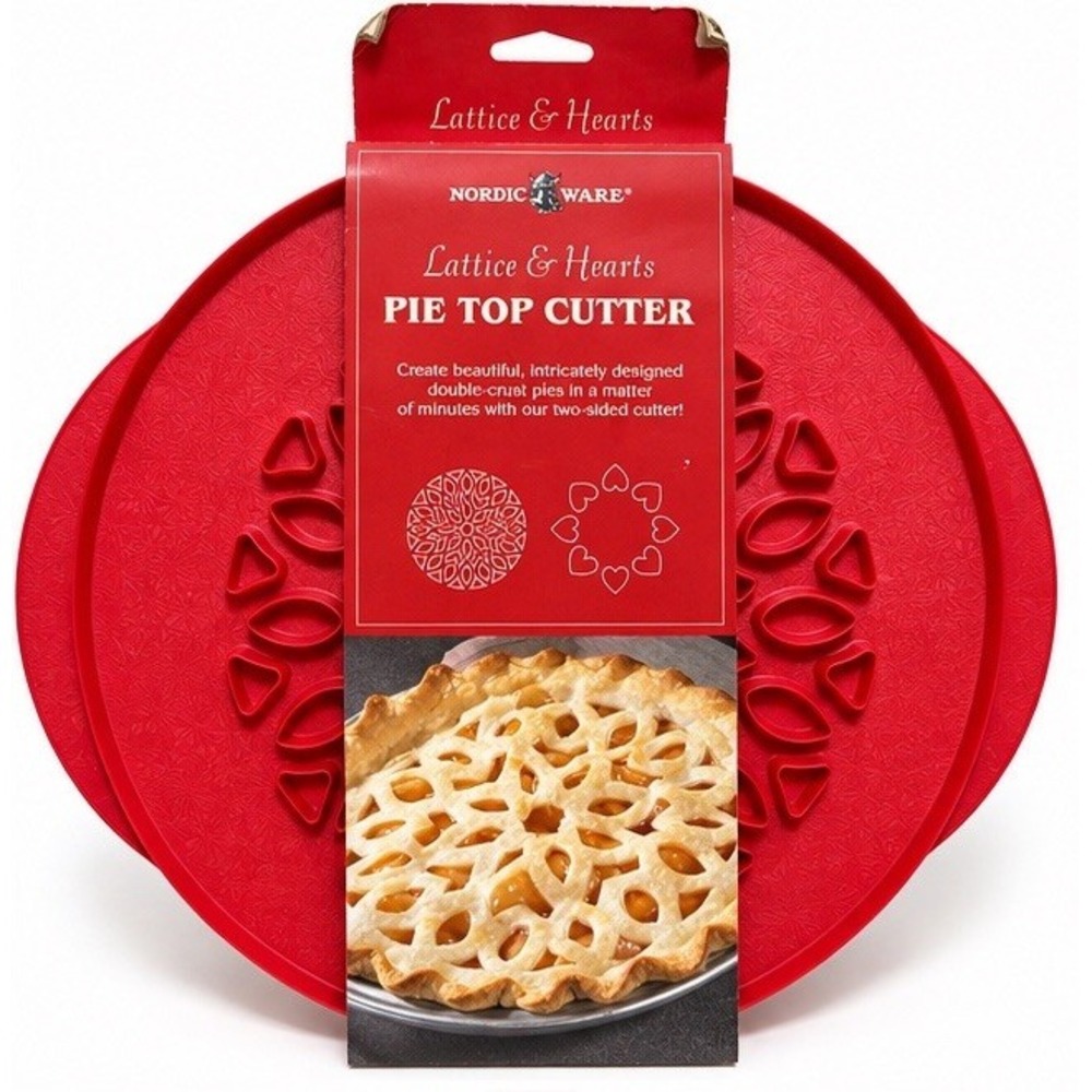 Nordic Ware Lattice & Hearts Pie Top Cutter 12" Reversible #04010 USA Baking